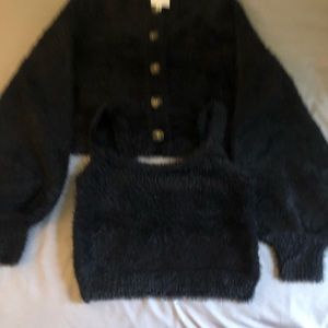 Skylar + Madison Black Matching Top Set - Sweater and Top